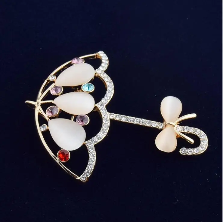 604 акция роскошная брошь в виде зонтика с опалом булавка для свитера значок