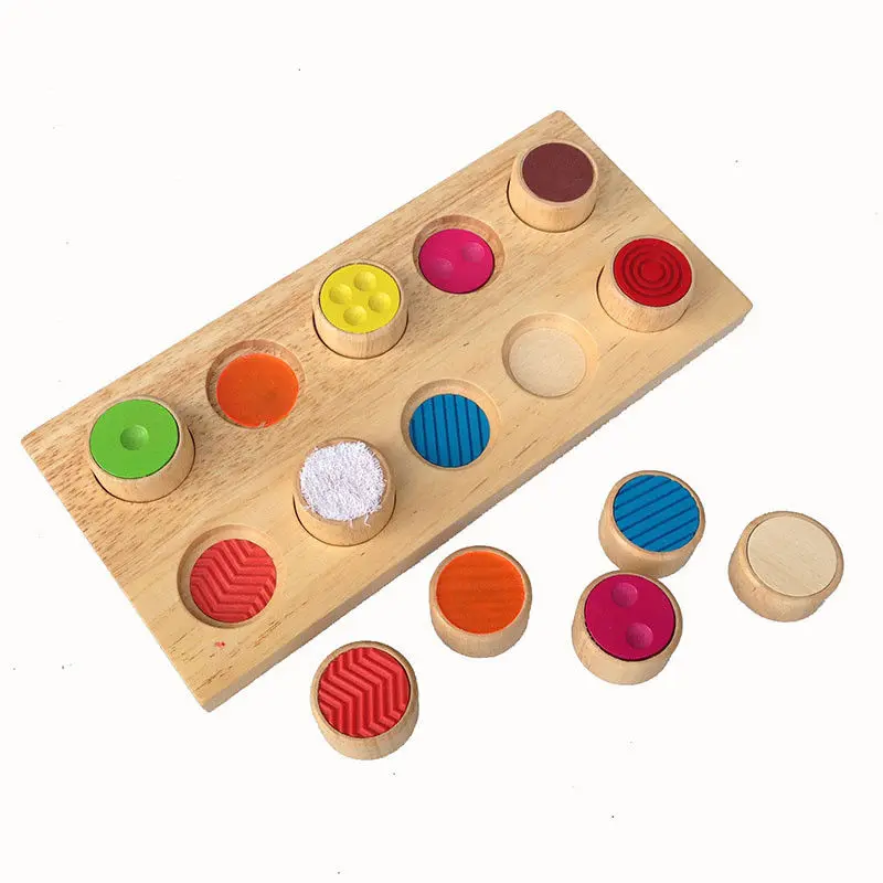 candice guo! educational wooden toy Montessori wisdom shape match board colorful block sensory touch game kids birthday gift 1pc | Игрушки и