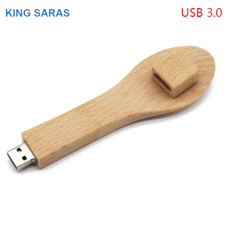 KING SARAS стиль usb3.0 кленовый бочонок ложка Флешка 4 ГБ 8 ГБ 16 Гб ГБ 32 Гб кленовый usb 3,0 деревянный логотип гравировка usb флеш-накопитель