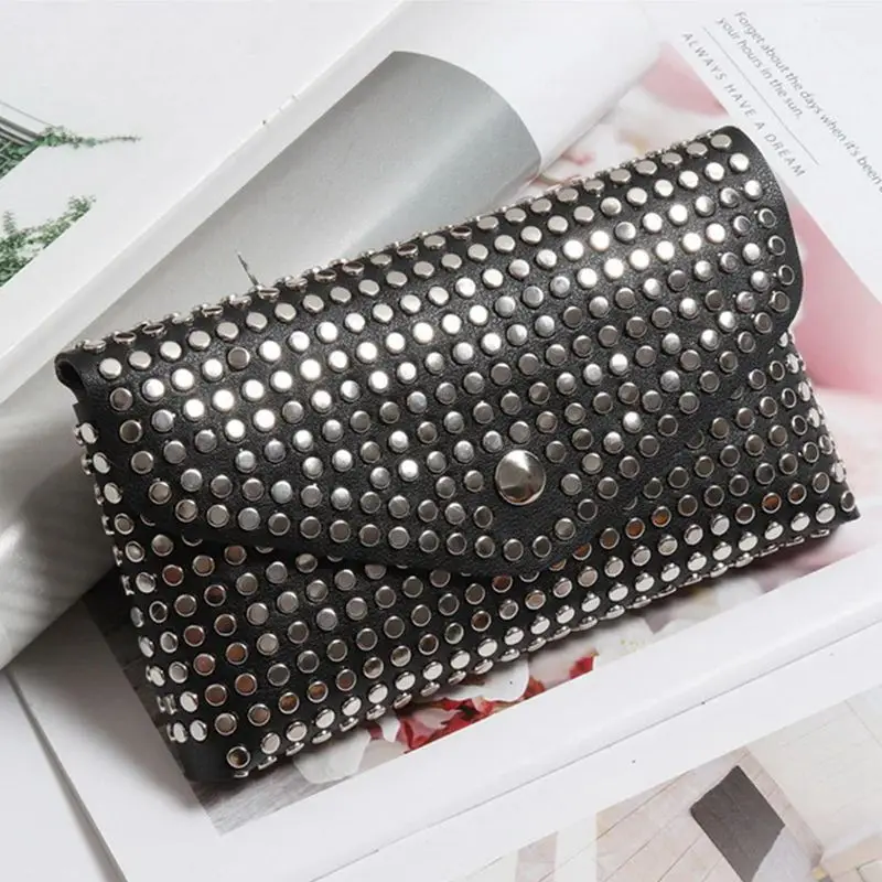 Fashion Rivets Waist Pack Luxury Designer Fanny Small Women Bag Phone Pouch Punk Belt Purse(Black) | Багаж и сумки