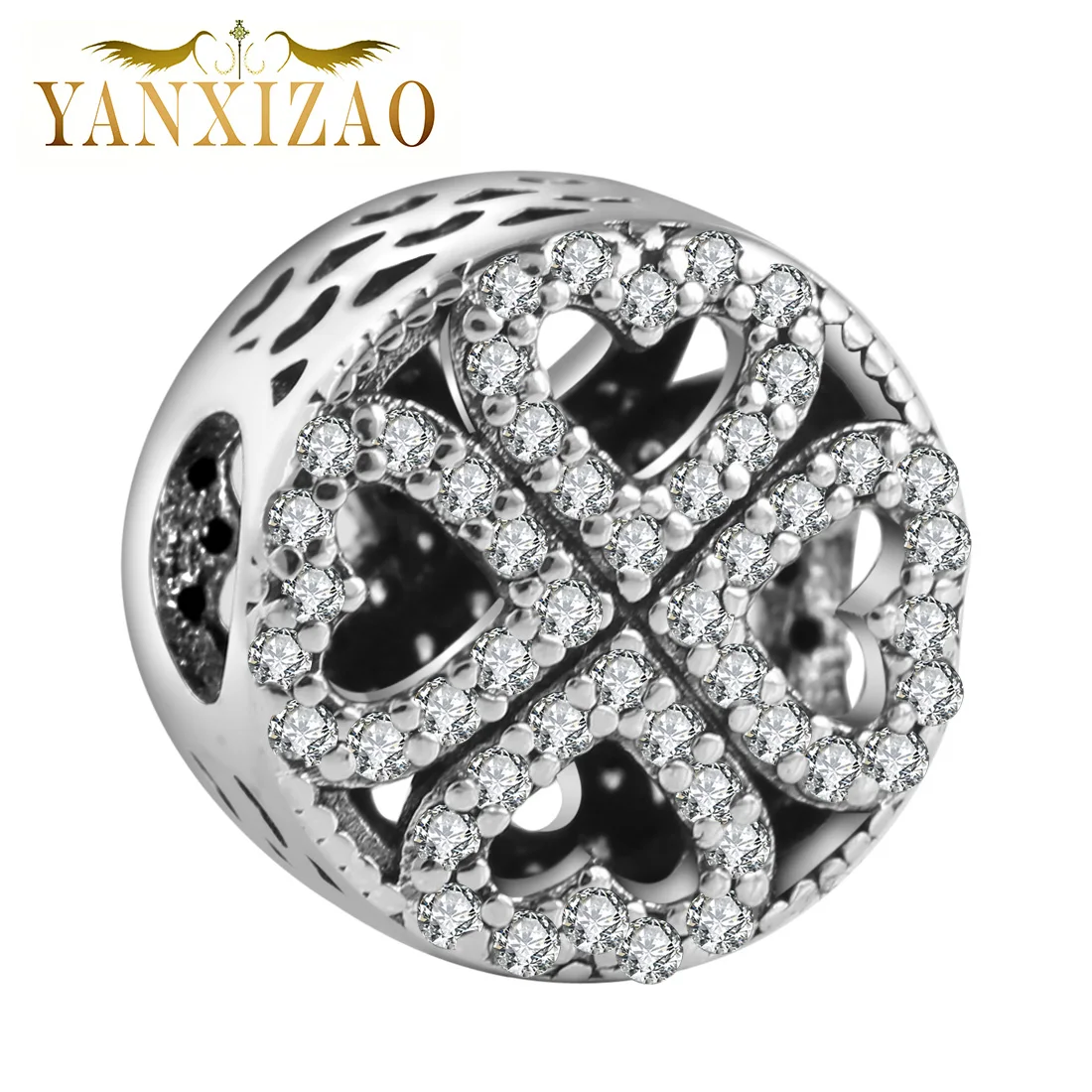GW139 Горячие серебряные европейские бусины-подвески с фианитами Fit Pandora стиль браслет кулон ожерелье DIY Ювелирные изделия оригиналы - Цвет: GW139