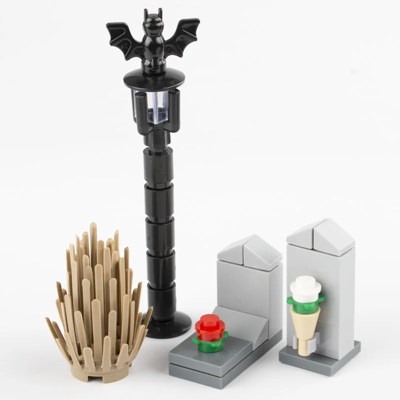 Конструктор MOC D033 аксессуар для кладбища змея летучая мышь трава роза кирпичи