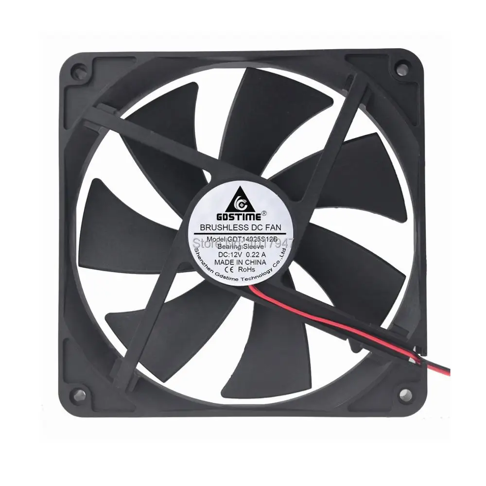 1 шт. Gdstime 12 В 2Pin 14025 140 мм 140x140x25 мм 14 см PC чехол для компьютера cpu вентилятор охлаждения постоянного тока