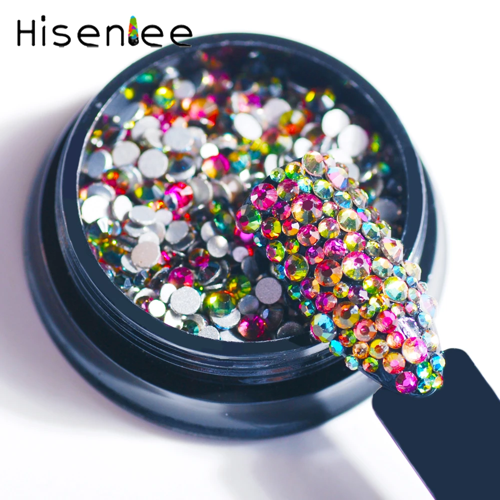 1 коробка SS3 SS8 размер смешивания блеск многоцветные стеклянные стразы подходят