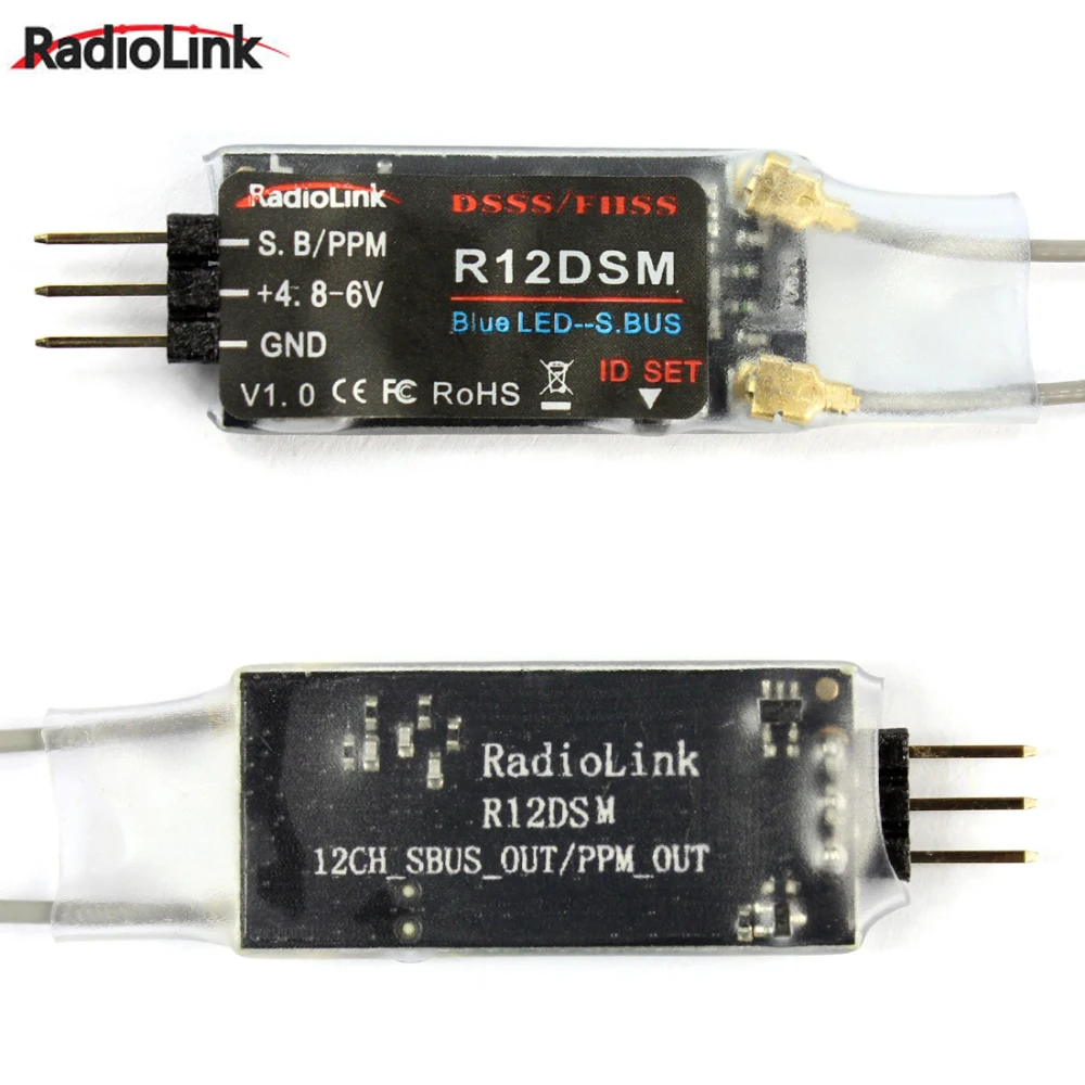 Радиоприемник R12DSM 2 4G 12 каналов для передатчиков Radiolink AT9 AT9S AT10 AT10II