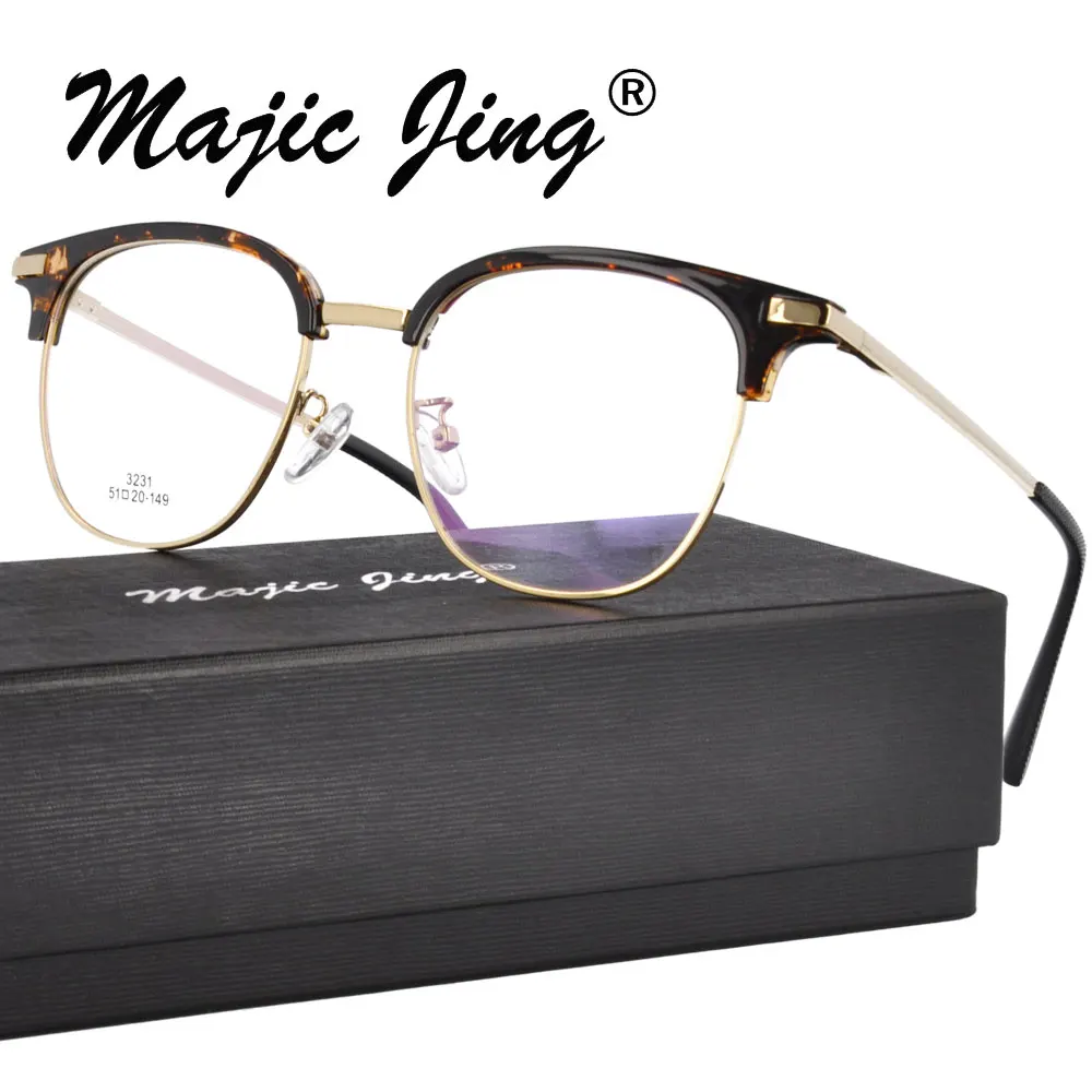 Оптические оправы Magic Jing TR 90and RX из нержавеющей стали круглые очки с полным