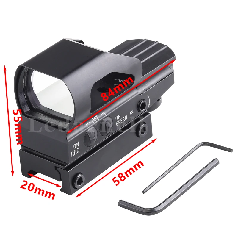 Ledarnell 20 мм Ratil Red Dot прицел оптика тактический Красный Зеленый 4 Сетка Reflex Оптика