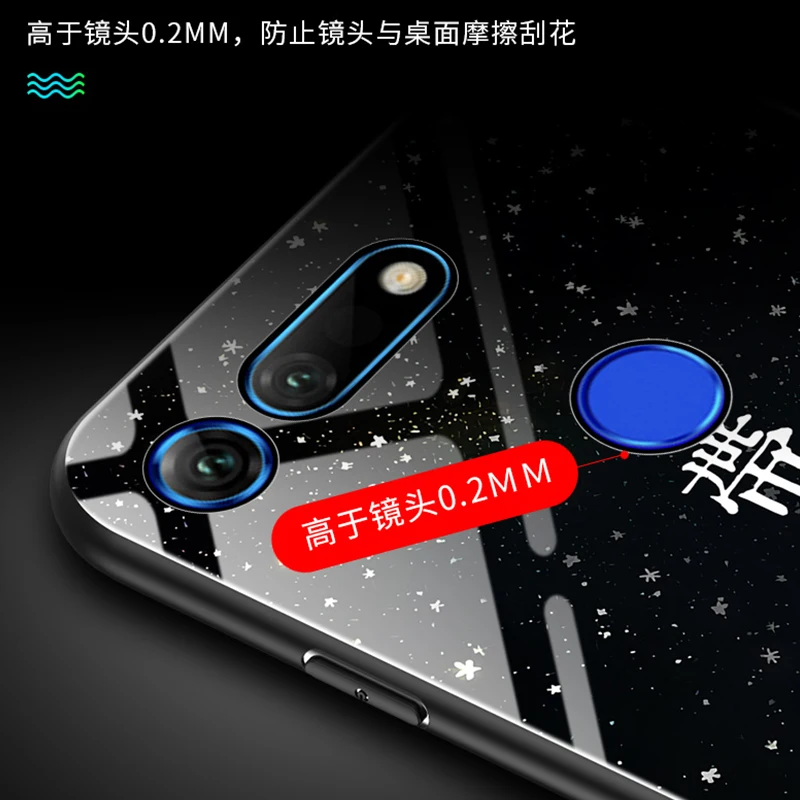Светящийся стеклянный чехол для huawei P30 P20 mate 20 pro задняя крышка для Honor 20 pro V20 10 play 7X9 Lite 8X 9X pro Футляр для телефона
