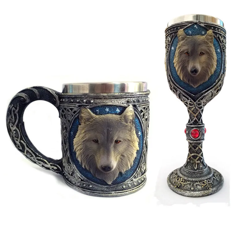 Кофейные кружки 3D Wolf крутая каучуковая посуда из нержавеющей стали бокал Старка