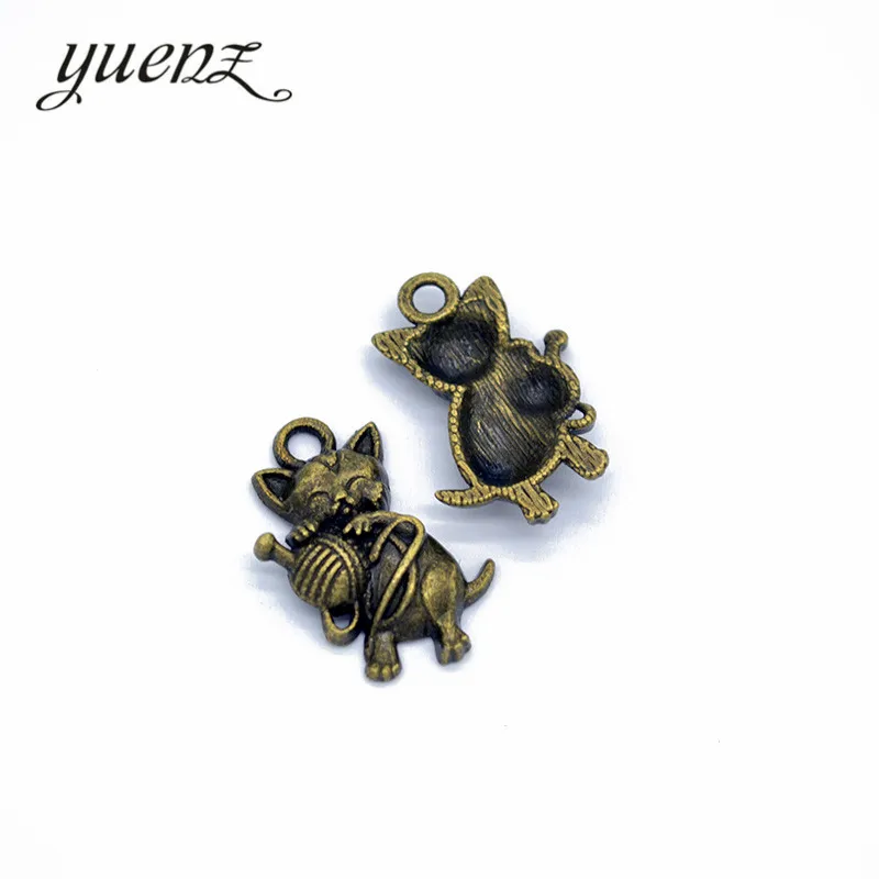 YuenZ 8 шт. античный серебряный цвет Кот Очаровательные Подвески Ювелирные изделия