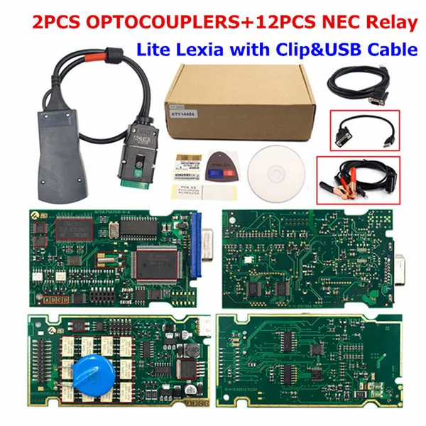 Lite Lexia with clip Золотой Lexia 3 полный чип Lexia3 Diagbox V7.83 PP2000 V48/V25 Lexia-3 прошивка 921815C для peugeot/Citroen Авто диагностический инструмент - Цвет: Lite Lexia with clip
