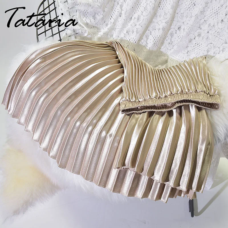 Осенняя бархатная юбка Tataria Женская плиссированная миди с высокой талией