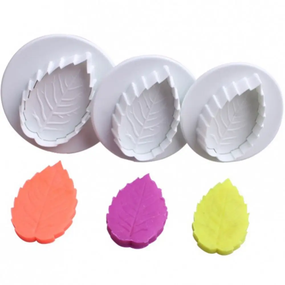 3 шт./компл. Плунжер для помадки в форме листа резаки штамп печенья выпечки сахара