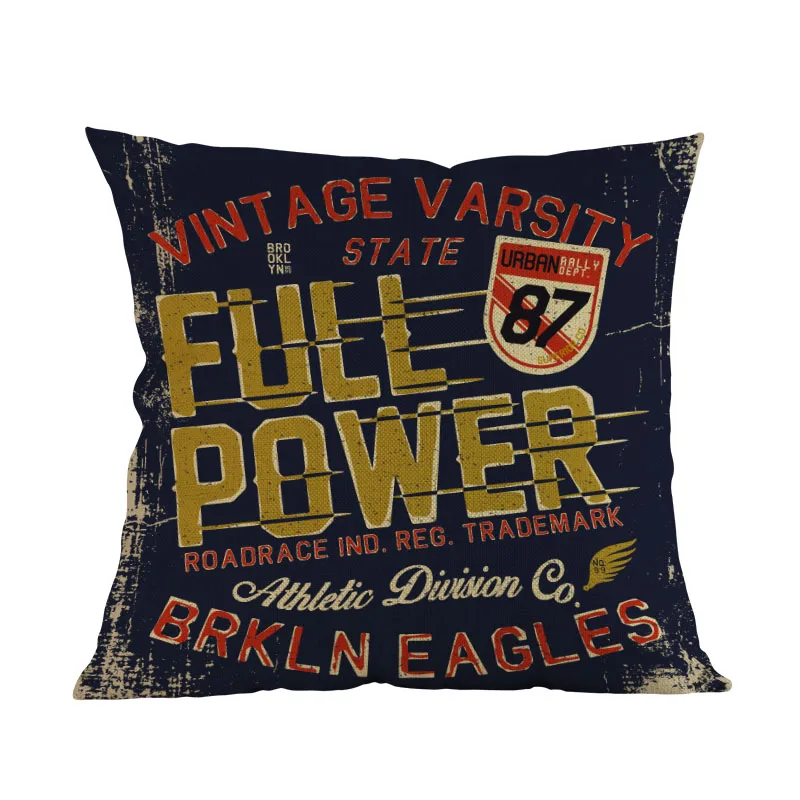 Classical Rock And Roll In Western Motorcycle Guitar Wings Hard Rebellious Letters PillowCase Home Decorative Cushion Cover | Дом и сад