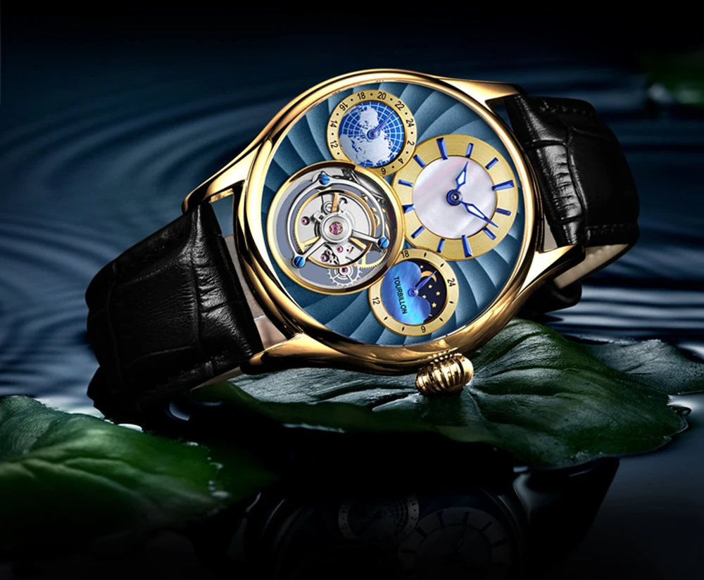 Эзоп реальные Tourbillon автоматические механические часы Для мужчин наручные Для мужчин s часы лучший бренд класса люкс Скелет часы Relogio Masculino