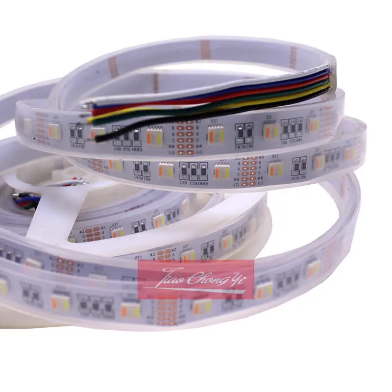 5 цветов в 1 Светодиодная лента RGB + CCT 5050 60 светодиодов/м 12 CW WW гибкая освещения