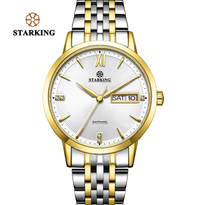 BL0993GS81 STARKING Топ бренд браслет из нержавеющей стали часы для женщин Роскошные Кварцевые Авто Дата платье женские часы 3ATM водонепроницаемые наручные часы - Цвет: BL0993GS81