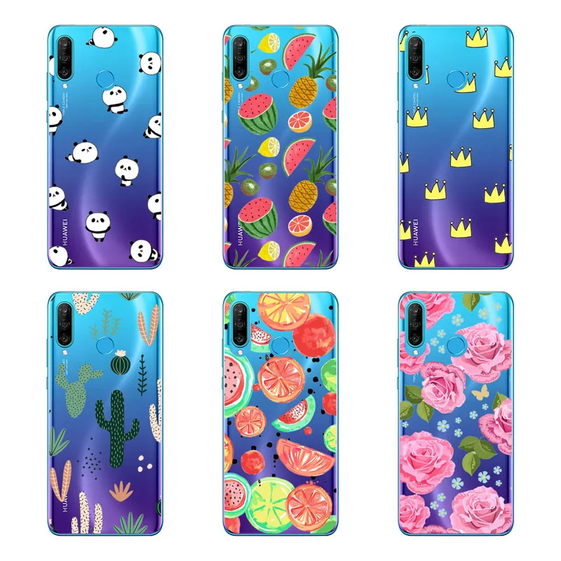 Чехол для huawei P30 lite силиконовый чехол задней панели из мягкого ТПУ с рисунком