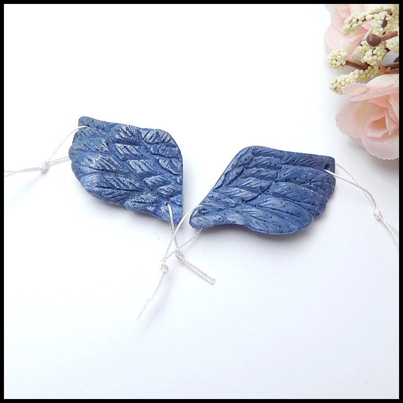 

Natural Semi-precious stones, Jewelry accessories Blue Coral fashion women Earrings Beads,40x23x7mm,14.1.g