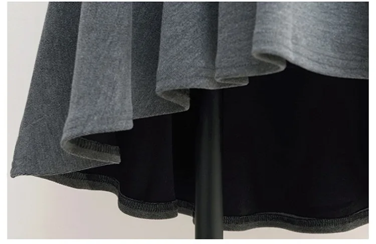 5XL 6XL поддельные две части Женская юбка брюки осень зима теплая трикотажная ткань длинные юбки женские размера плюс трапециевидная юбка Русалка