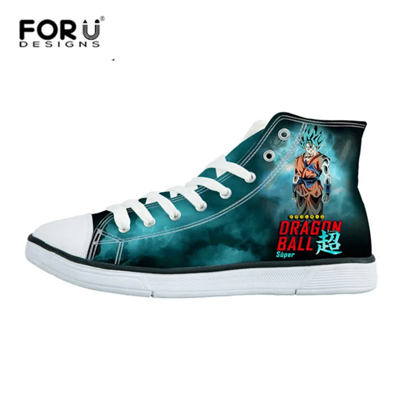 H7398AK FORUDESIGNS/модные мужские высокие вулканизированные туфли в стиле аниме Dragon Ball Z; парусиновая обувь с принтом для мальчиков; осенние кроссовки - Цвет: H7398AK