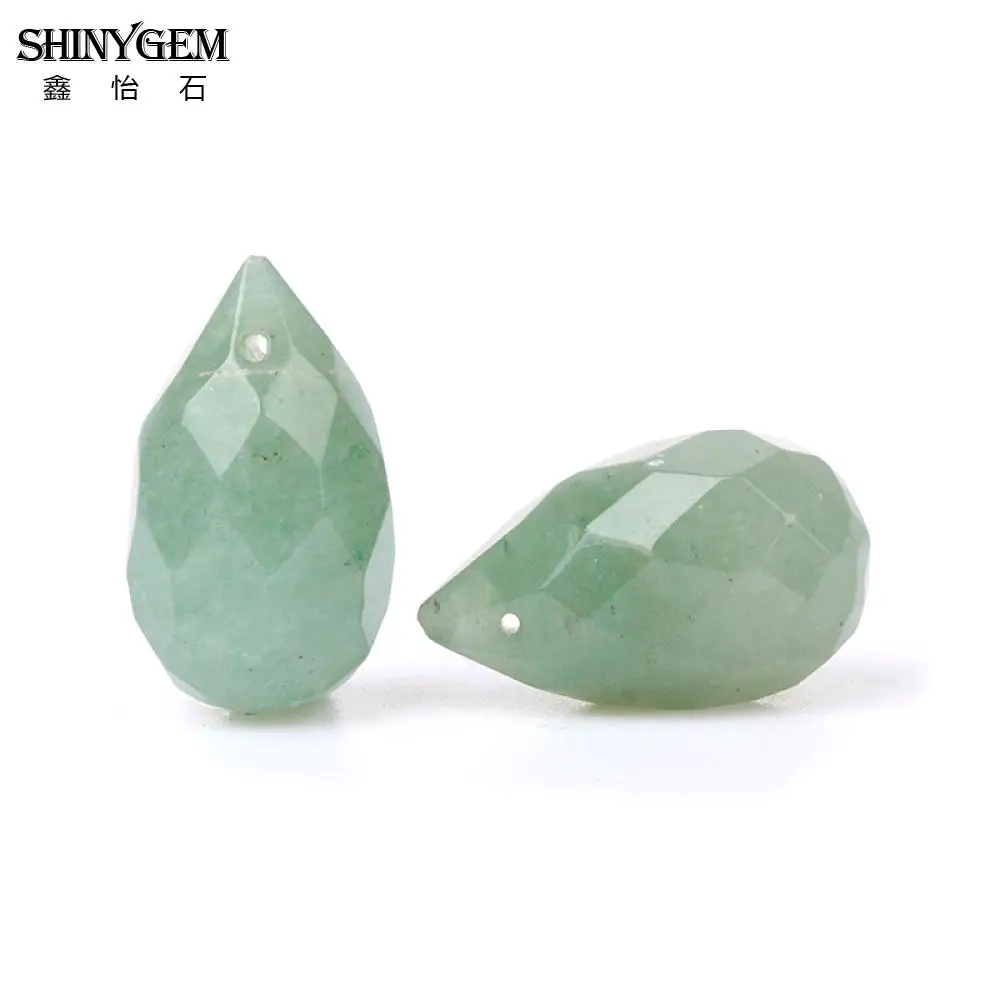 ShinyGem капли воды авантюрин Бусины 12*20 мм граненые капли воды Зеленый авантюрин натуральный камень бусины для изготовления ювелирных изделий 20 шт./лот