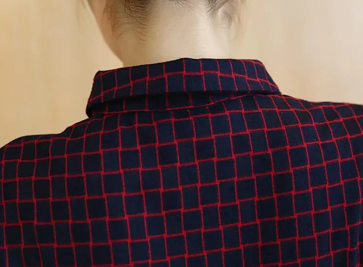 

Maternity Plaid Dress Long Sleeve Turn Down Collar Shirt Dress Cotton woman clothes for pregnant women High waist Loose outfits