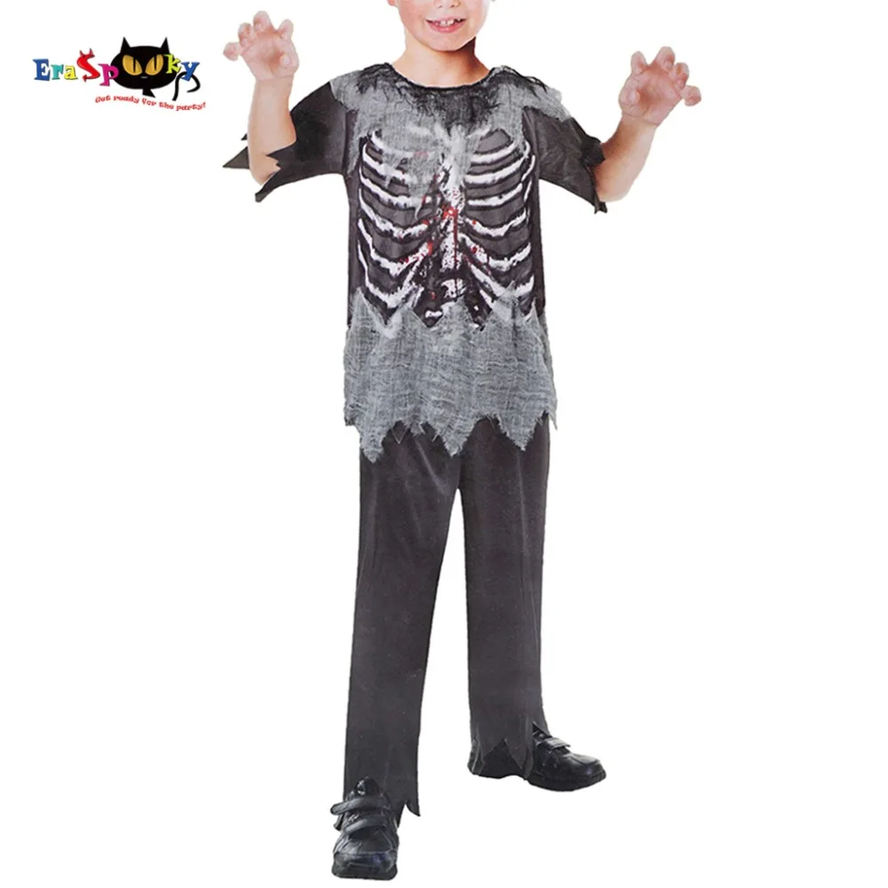 

Boys Skeleton Zombie Costume Halloween Costume Kit Carnival Holidays Scary Bloody Horror Cosplay Fancy Dress for Children Kids