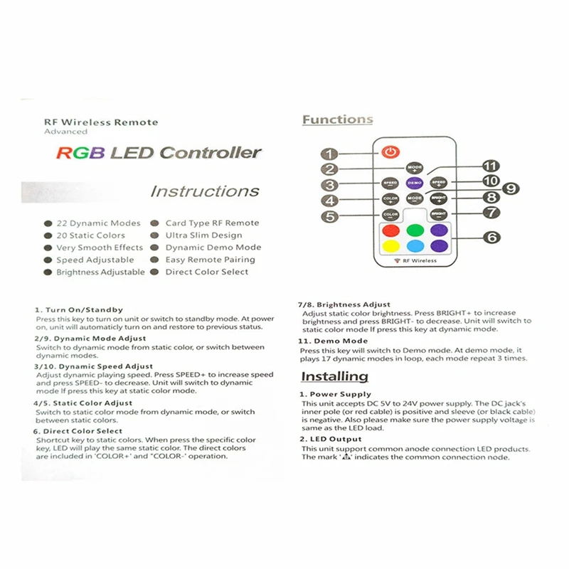Мини светодиодный RGB пульт дистанционного управления DC5-24V 17key радиочастотный контроллер с 4pin Женский DC для 5050 12A RGB светодиодные ленты ленточное освещение
