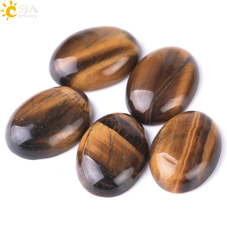 CSJA 1 шт. желтый тигровый глаз кабошон для рукоделия без отверстия DIY рейки