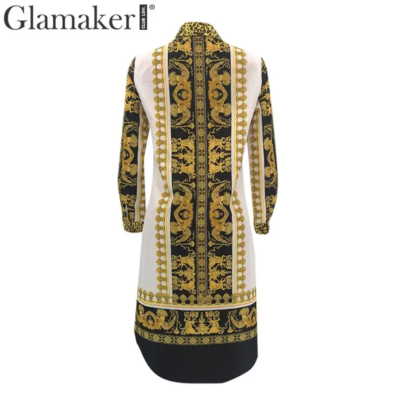 Glamaker Печать Сексуальная Облегающая рубашка платье женское летнее элегантное платье миди женские вечерние Клубные с длинным рукавом тонкое плюс размер платье