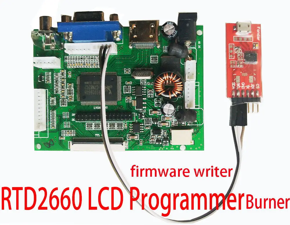 Driver with bunner B HDMI драйвер платы ttl VGA LVDS AV Универсальный с программатором USB Burnner PCB800099 - Цвет: Driver with bunner B