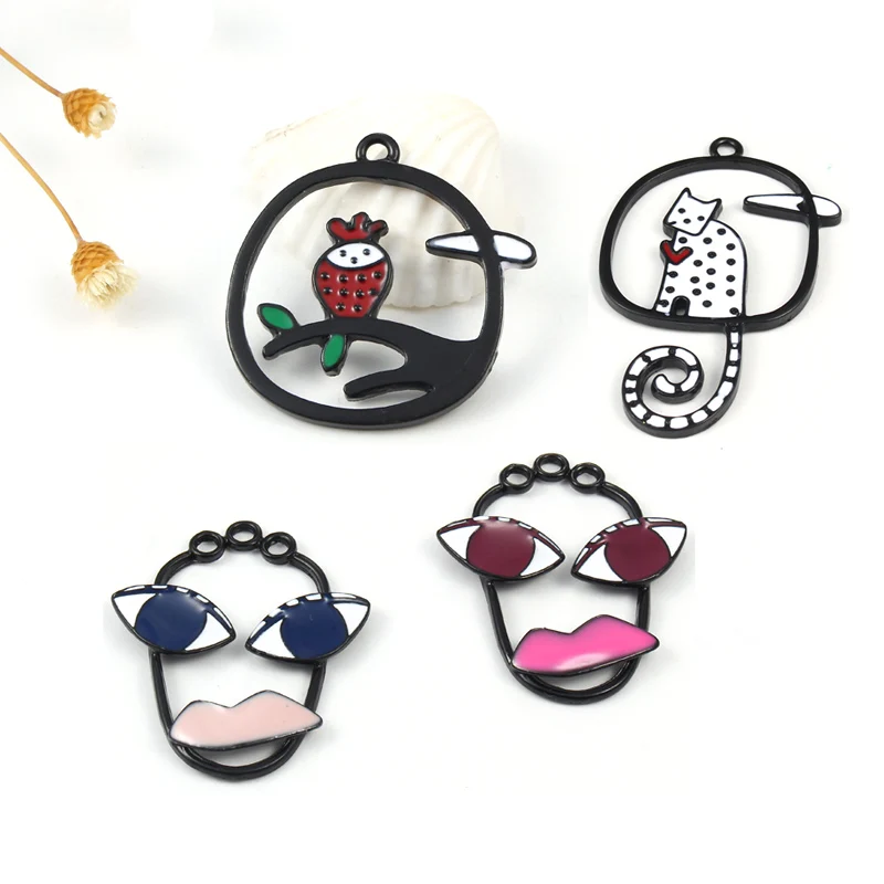 5 шт. смешанные эмалированные ювелирные украшения подвески Kawaii кулон в виде
