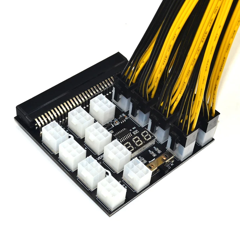 

PCI-E 17x 6Pin Power Supply Breakout Board Adapter Converter 12V for Ethereum BTC Antminer Miner Mining HP Server PSU GPU