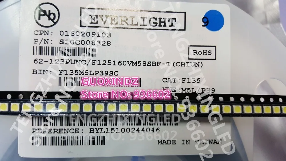 EVERLIGHT светодиодная подсветка высокая мощность светодиодный 1 2 Вт 3030 6 в холодный