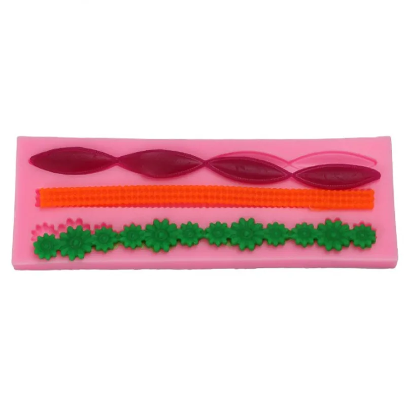 TTLIFE 3D кружева цветок бисера цепь Силиконовые помадные формы для украшения торта