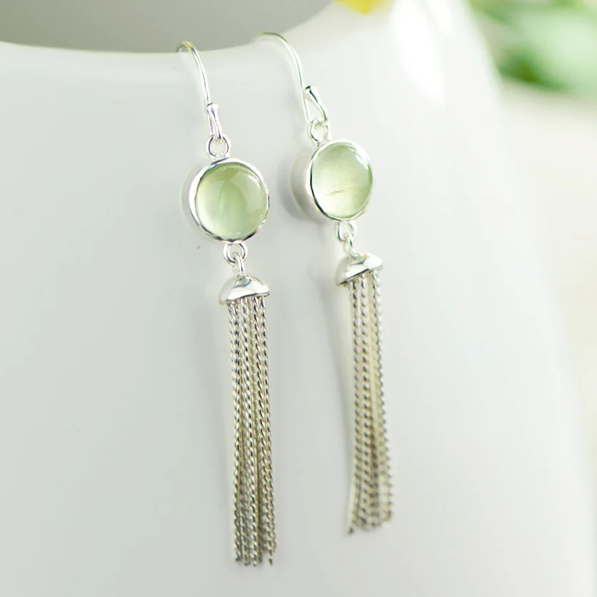 

Brinco 2018 New Anniversary Hot Sale Earrings For Women,100% 925 Sterling Inlay Natural Fine Jewelry Tassles Long