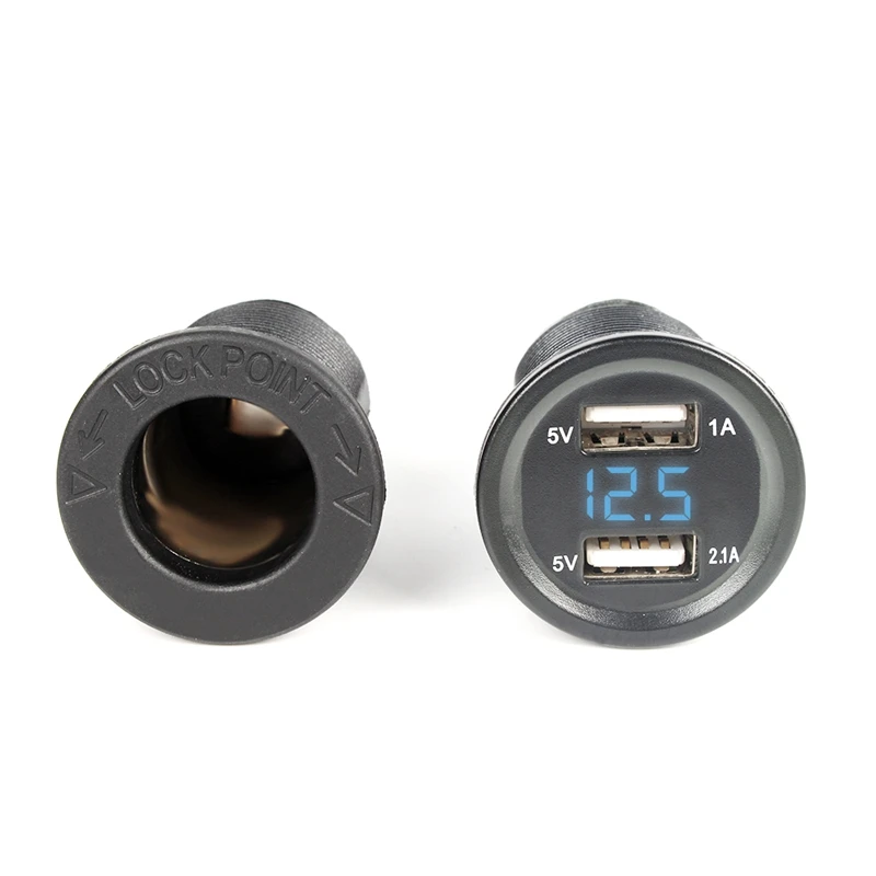 Цифровой вольтметр с двумя USB портами 1 А 2 5 В|lighter socket|cigarette lighter socketcigarette socket |