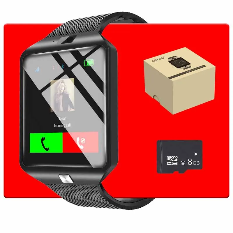 GETIHU DZ09 Смарт часы Bluetooth Smartwatch цифровые наручные спортивные SIM телефон с камерой