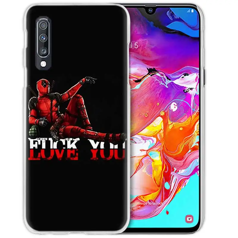 04 Фильма «Дэдпул»; рубашки с изображением Человека-паука чехол для samsung Galaxy A50 A70 A80 A20e A60 A40 A30 A20 A10 A8 A6 плюс A9 A7 жесткий чехол для телефона из поликарбоната с Coque - Цвет: 04