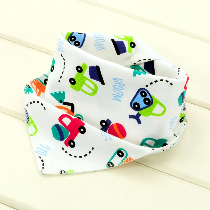 11Baby bibs High quality triangle double layers cotton baberos Cartoon Character Animal Print baby bandana dribble | Детская одежда и