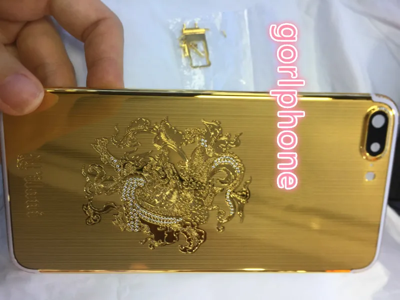 Сменный корпус dragon diamond для телефона 7 plus зеркальный 24 К Золотая задняя дверь с