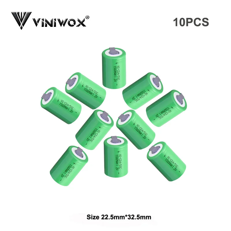 Ni-CD 1,2 V 1500mAh 4/5SC аккумуляторные батареи для аккумуляторов Subc NICD, электрический фонарик, блок питания, блок питания