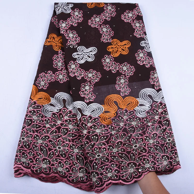 Высококачественная нигерийская кружевная ткань синяя швейцарская хлопковая