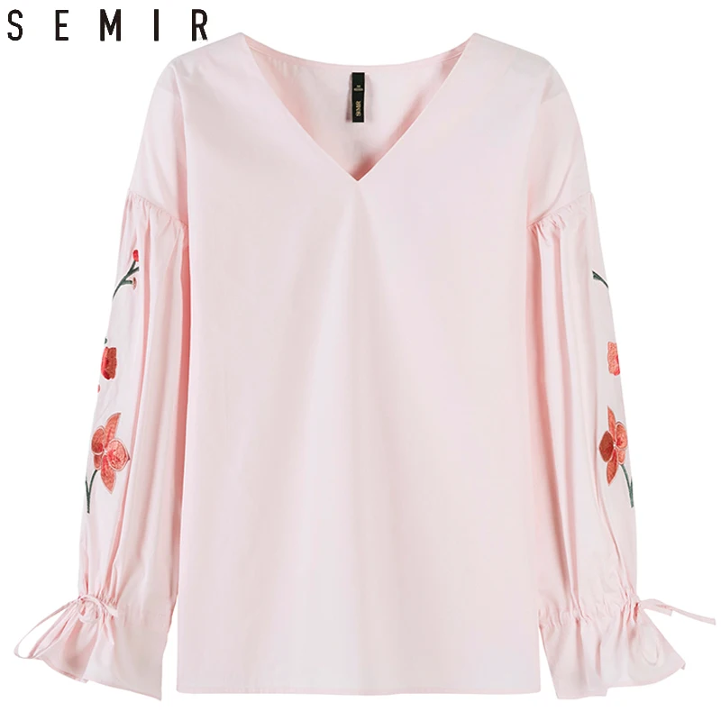 SEMIR рубашки женские с цветочным принтом весенние блузки 2019 v-образным вырезом