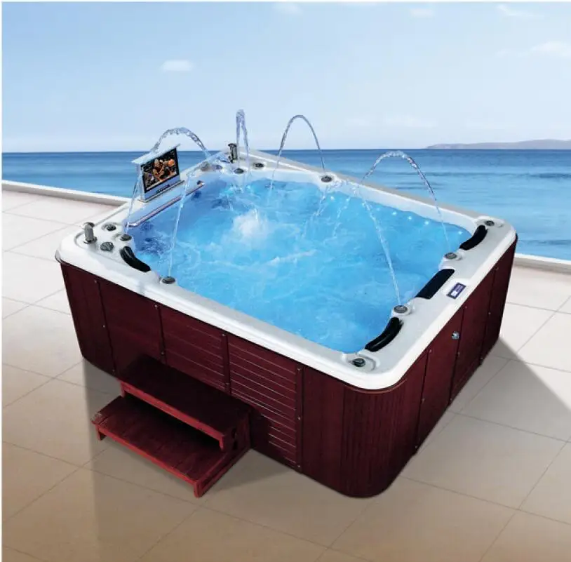 2850X2350X1000 мм 4 человек из стекловолокна джакузи бассейн акриловый гидромассаж для серфинга на открытом воздухе тв спа NS2014