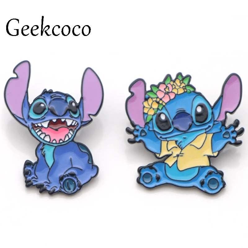 Stitch Lilo Jumba Jookiba цинковый сплав булавки для галстука значки para рубашка сумка Одежда Кепка рюкзак броши для обуви Значки украшения J0082