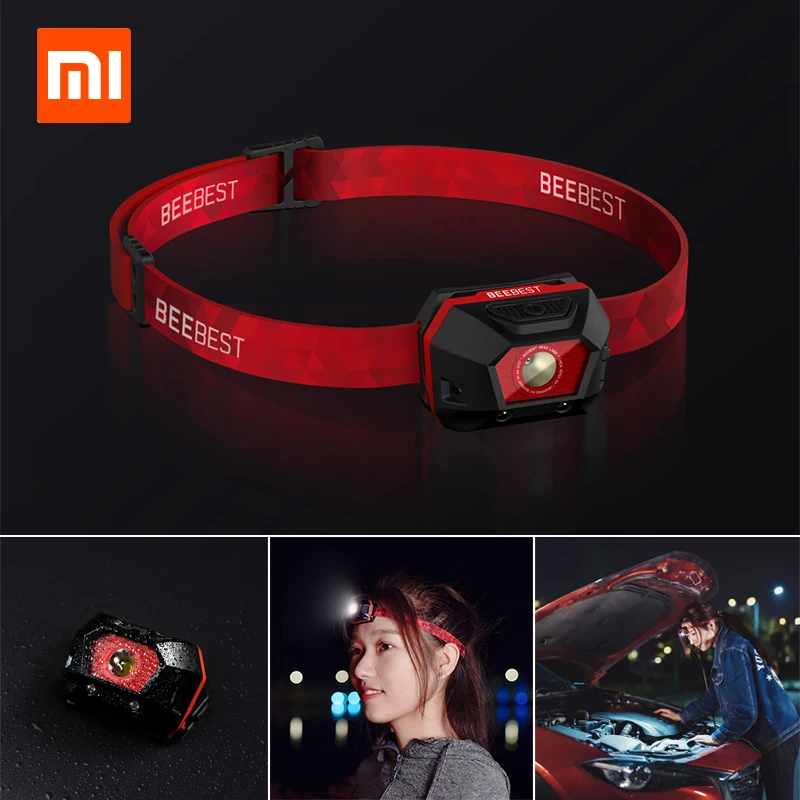 Xiaomi Beebest FH100 портативный наружный светодиодный светильник на голову водонепроницаемый флэш-светильник вес удобство в ночное время путешествия движение