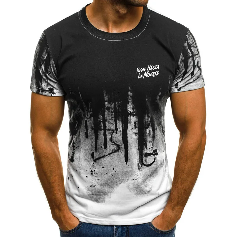 Новинка, футболка для спортзала, Мужская футболка для бега, мужская спортивная футболка, топ, модная, настоящая HASTA LA MUERTE, Мужская футболка для бега с коротким рукавом - Цвет: picture color