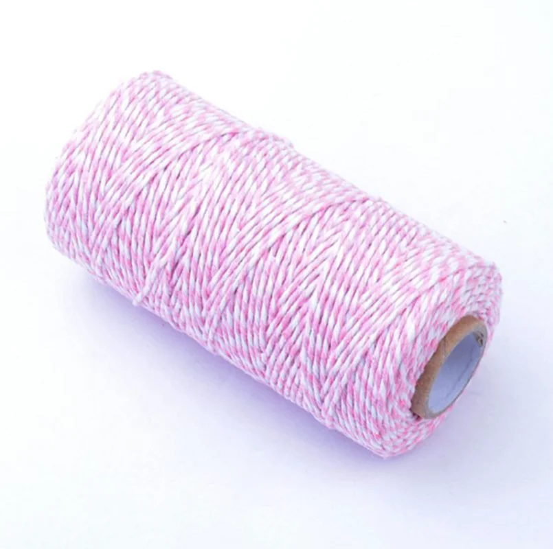 2 100 м/рулон DIY Красочные 2ply Пекари Шпагат Веревка хлопок шнуры веревка для Рождественский подарок ручной работы упаковка ремесленных проектов домашний декор - Цвет: 2